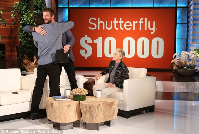 Tristin Budzyn-Barker was given over $10,000 for returning Chris Hemsworth's wallet on the Monday episode of The Ellen DeGeneres Show